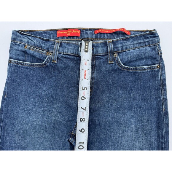 NDJ Tummy Tuck Jeans Womens Sz 10 Blue Bootcut Mid Rise Gold Embroidered Pockets - Picture 9 of 10